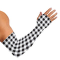 Black And White Check Pattern Print Sun Protection Arm Sleeves