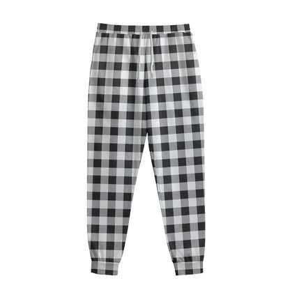 Black And White Check Pattern Print Sweatpants