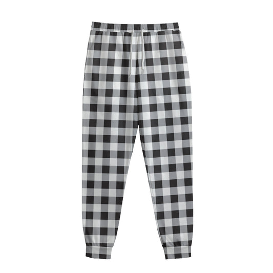 Black And White Check Pattern Print Sweatpants