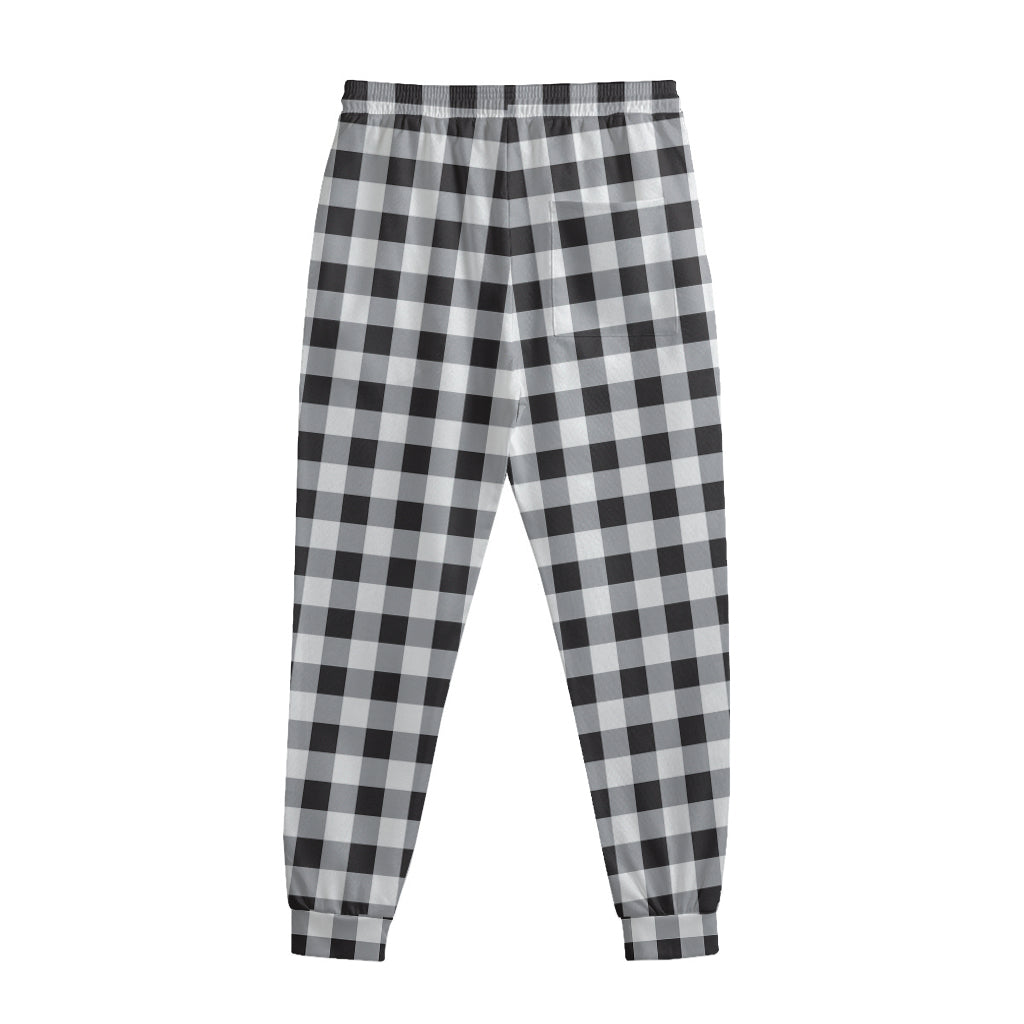 Black And White Check Pattern Print Sweatpants