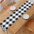 Black And White Check Pattern Print Table Runner