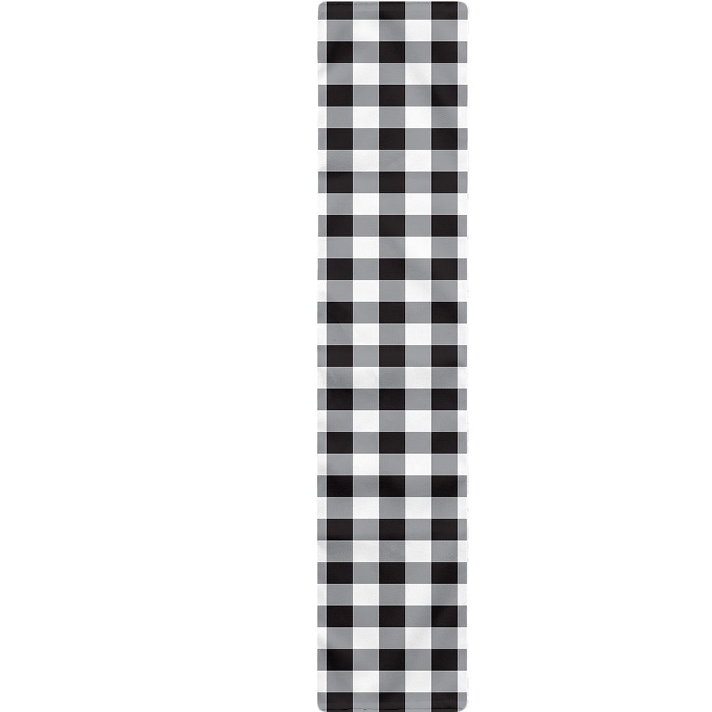 Black And White Check Pattern Print Table Runner