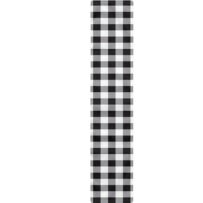 Black And White Check Pattern Print Table Runner