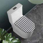 Black And White Check Pattern Print Toilet Lid Cover