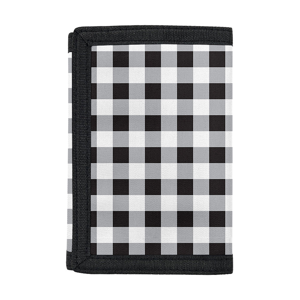 Black And White Check Pattern Print Trifold Wallet