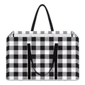 Black And White Check Pattern Print Utility Tote Bag