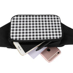 Black And White Check Pattern Print Waist Bag