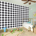 Black And White Check Pattern Print Wall Sticker