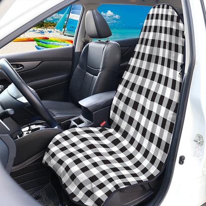 Black And White Check Pattern Print Waterproof Car Seat Cover