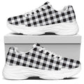 Black And White Check Pattern Print White Chunky Shoes