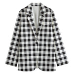 Black And White Check Pattern Print Women's Blazer