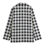 Black And White Check Pattern Print Women's Blazer