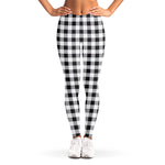 Black And White Check Pattern Print Women's Leggings
