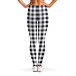 Black And White Check Pattern Print Women's Leggings