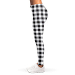 Black And White Check Pattern Print Women's Leggings