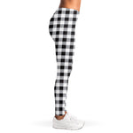 Black And White Check Pattern Print Women's Leggings
