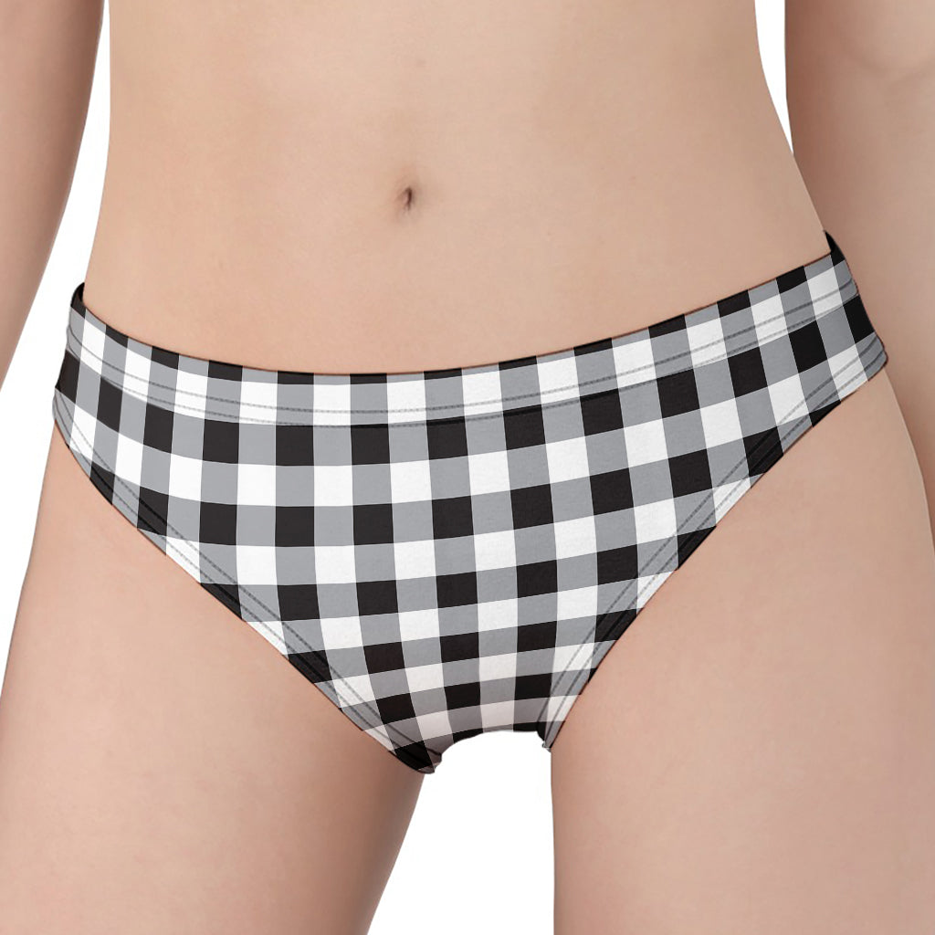 Black And White Check Pattern Print Women's Panties