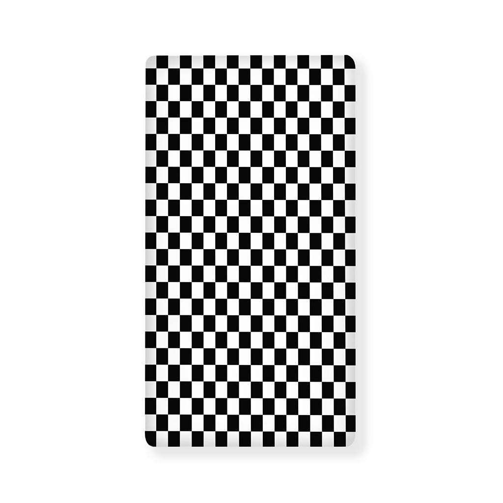 Black And White Checkered Pattern Print Baby Crib Sheet