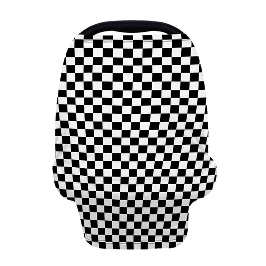 Black And White Checkered Pattern Print Baby Seat Cover