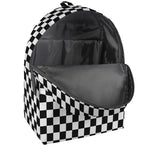 Black And White Checkered Pattern Print Backpack