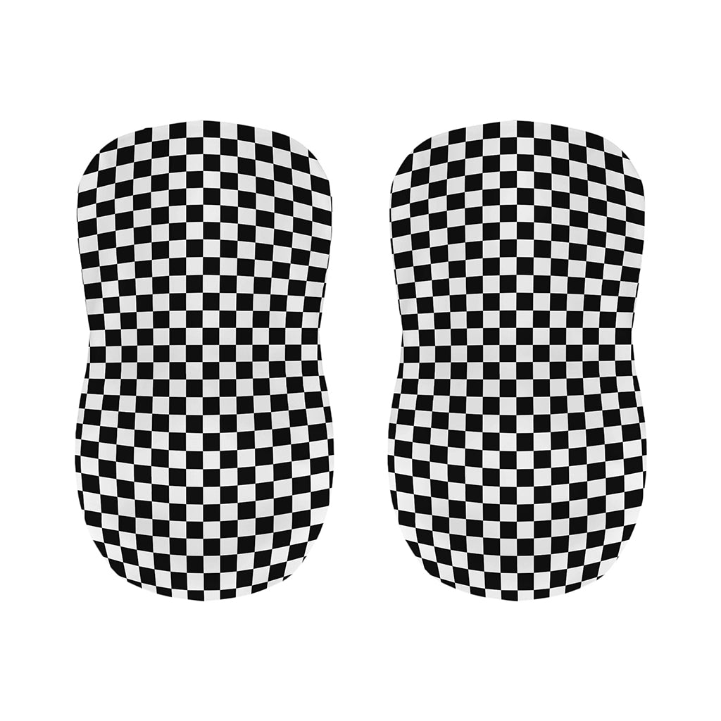 Black And White Checkered Pattern Print Bar Stool Covers