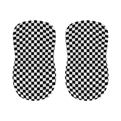 Black And White Checkered Pattern Print Bar Stool Covers