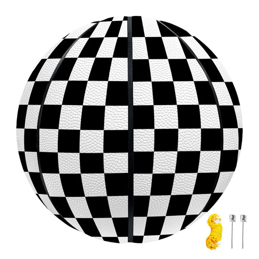 Black And White Checkered Pattern Print Basketball