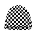 Black And White Checkered Pattern Print Beanie