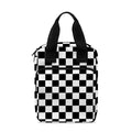 Black And White Checkered Pattern Print Bible Tote Bag