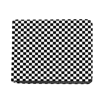 Black And White Checkered Pattern Print Bifold Wallet