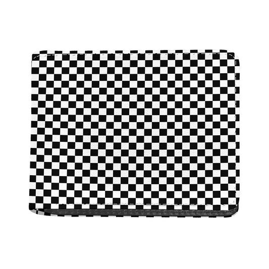 Black And White Checkered Pattern Print Bifold Wallet