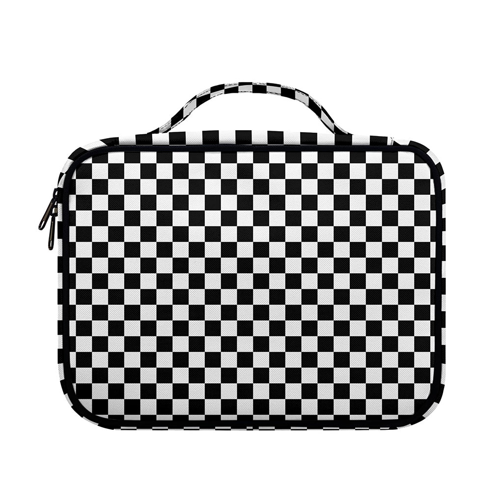 Black And White Checkered Pattern Print Briefcase Bible Bag