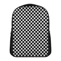 Black And White Checkered Pattern Print Casual Backpack