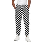 Black And White Checkered Pattern Print Cotton Pants