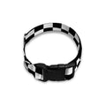 Black And White Checkered Pattern Print Dog Collar