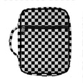 Black And White Checkered Pattern Print Front Pocket Bible Bag