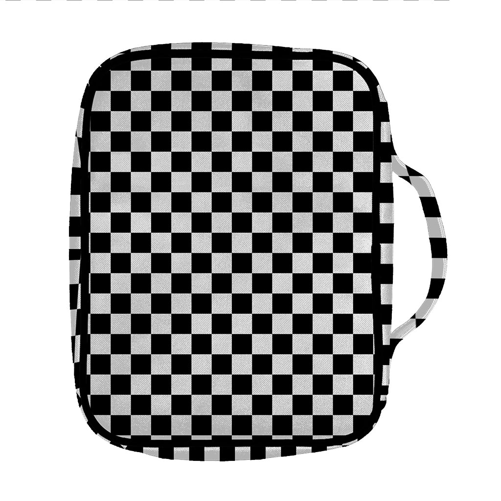 Black And White Checkered Pattern Print Front Pocket Bible Bag