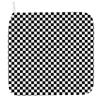 Black And White Checkered Pattern Print Hand Towel