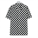 Black And White Checkered Pattern Print Hawaiian Shirt