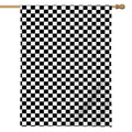 Black And White Checkered Pattern Print House Flag