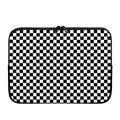 Black And White Checkered Pattern Print Laptop Sleeve