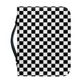 Black And White Checkered Pattern Print Leather Bible Cover