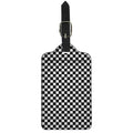Black And White Checkered Pattern Print Luggage Tag