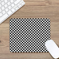 Black And White Checkered Pattern Print Mouse Pad