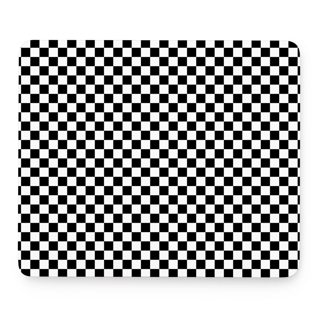 Black And White Checkered Pattern Print Mouse Pad