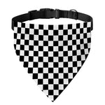Black And White Checkered Pattern Print Over The Collar Dog Bandana