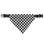 Black And White Checkered Pattern Print Over The Collar Dog Bandana