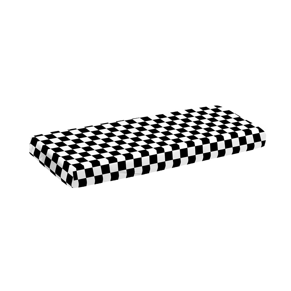 Black And White Checkered Pattern Print Piano Keyboard Cover