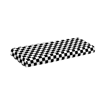 Black And White Checkered Pattern Print Piano Keyboard Cover