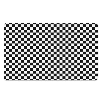 Black And White Checkered Pattern Print Polyester Doormat